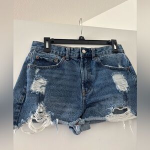 Vanilla Star Blue Distressed Jean Shorts